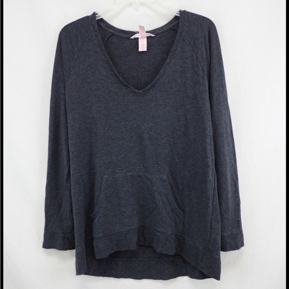 Victoria's Secret Charcoal Long Sleeve V-Neck Top
